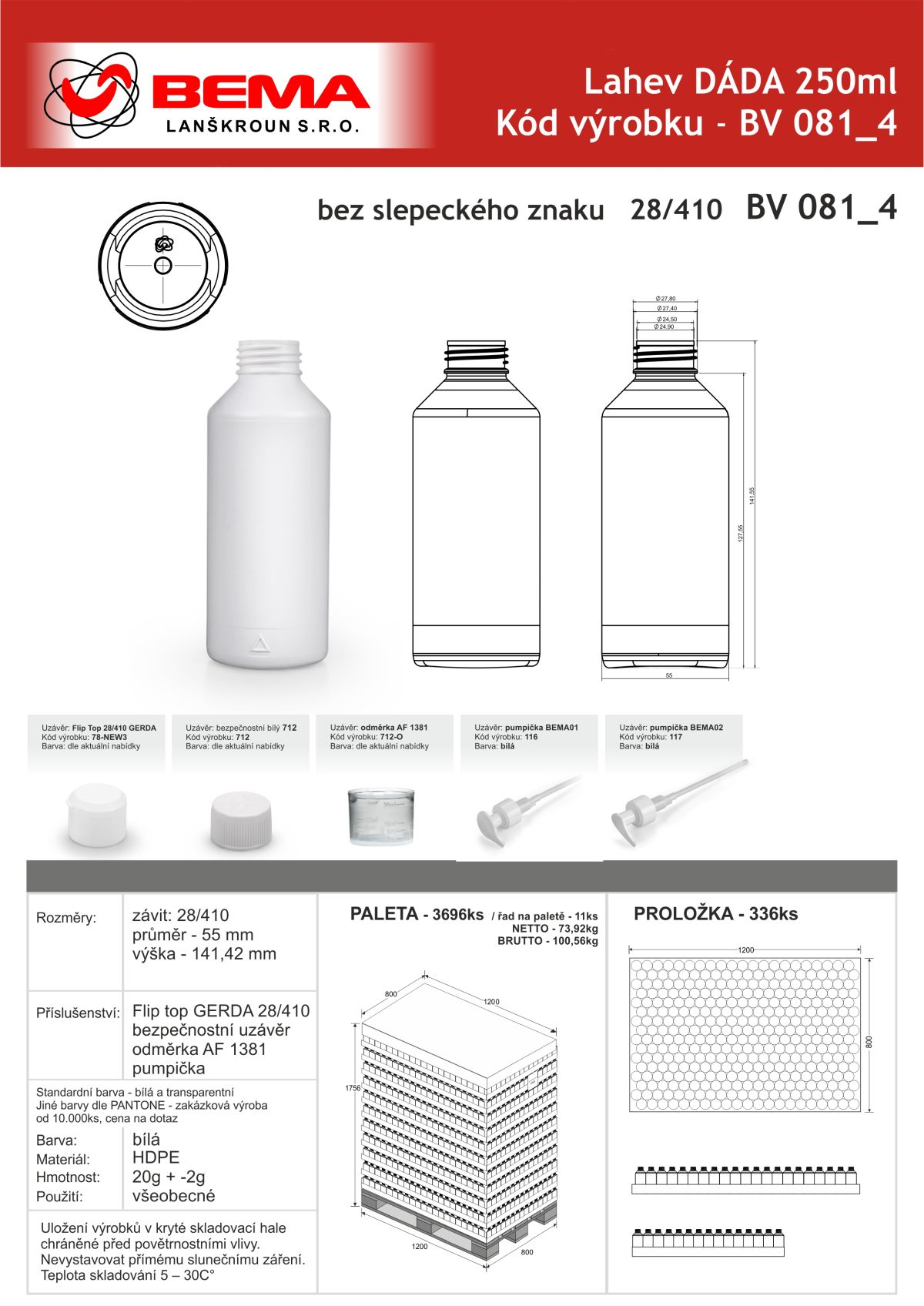 BV 081_4 Dada 250ml bílá 16-7-2026